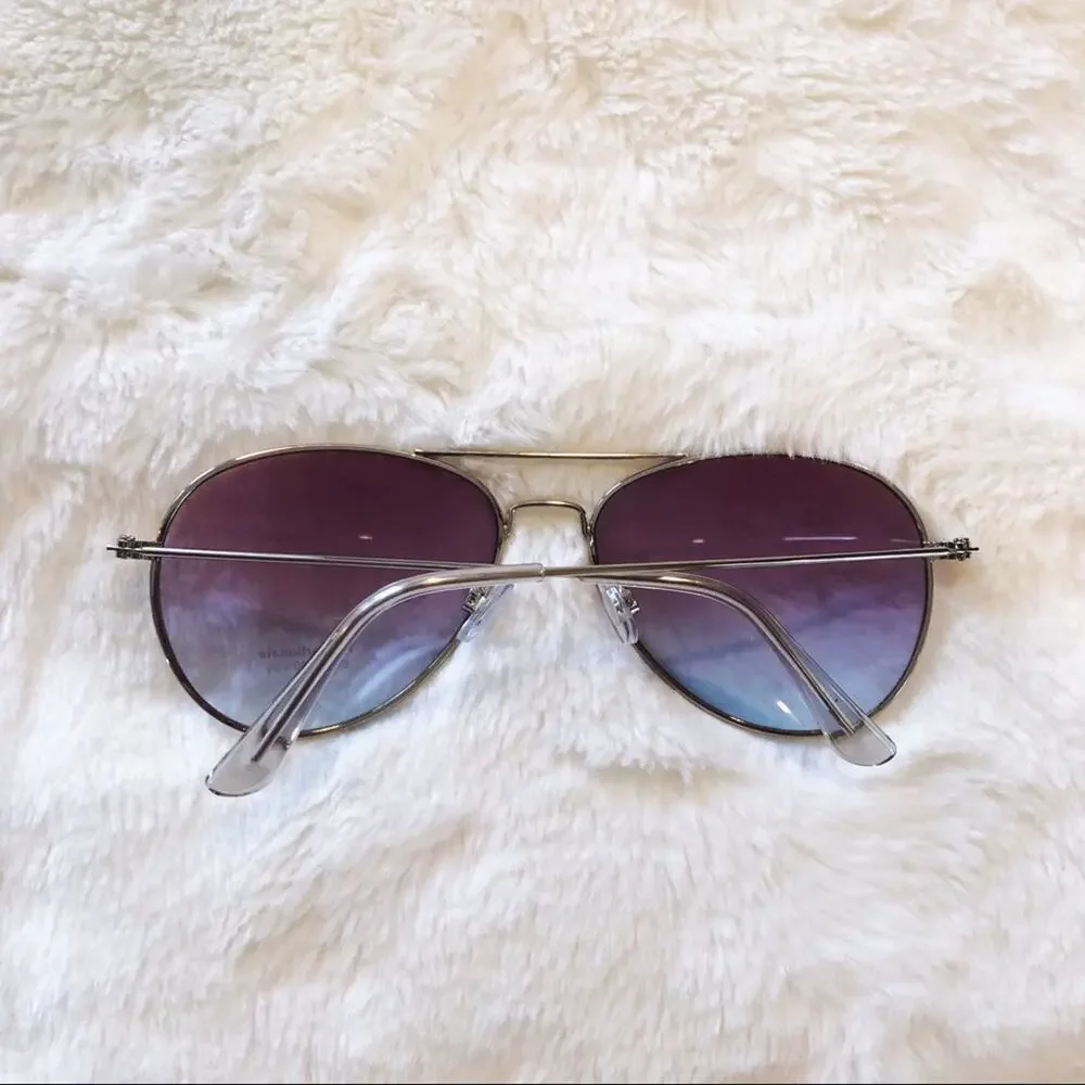 Rosalia Purple Blue Full Rim Aviator Sunglasses
